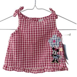 Disney Baby Minnie Mouse Gingham Tank Top Girls Size 6/9 Months NWT